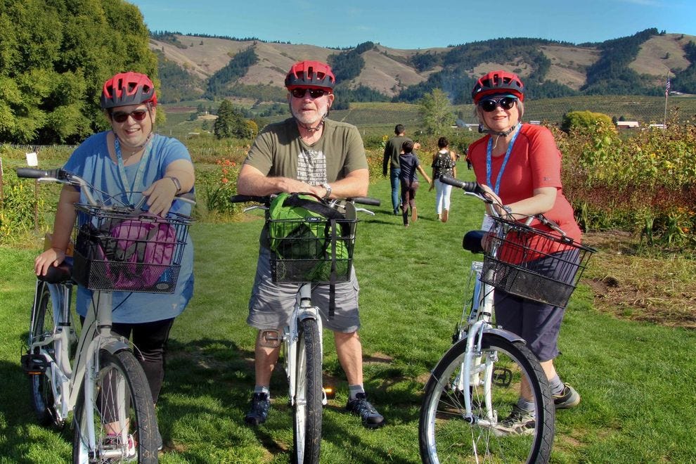 Faire du vélo dans la vallée de la rivière Hood