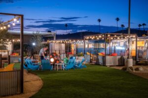 Rent a restored trailer on the beach at this winning resort