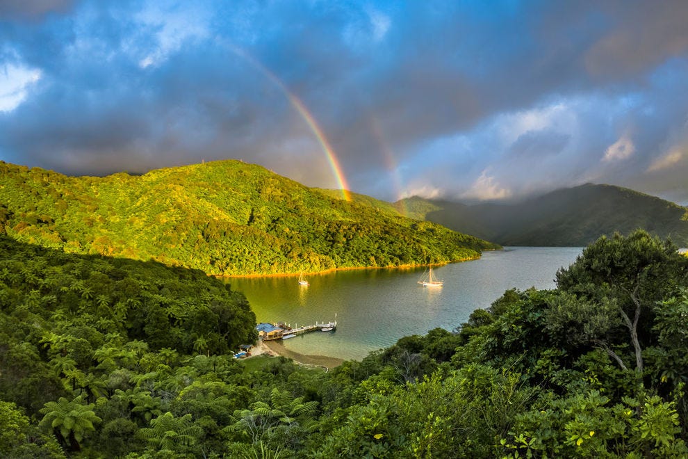 Arc-en-ciel sur les sons de Marlborough