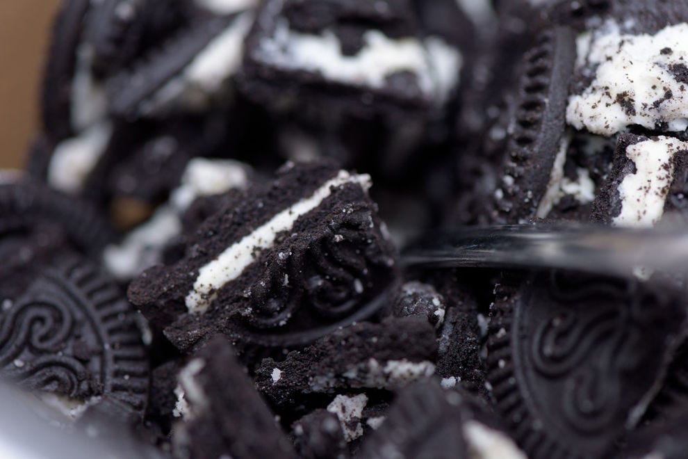 Biscuits au chocolat et à la crème écrasés