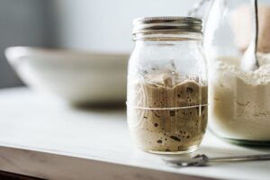 Jar of sourdough starter