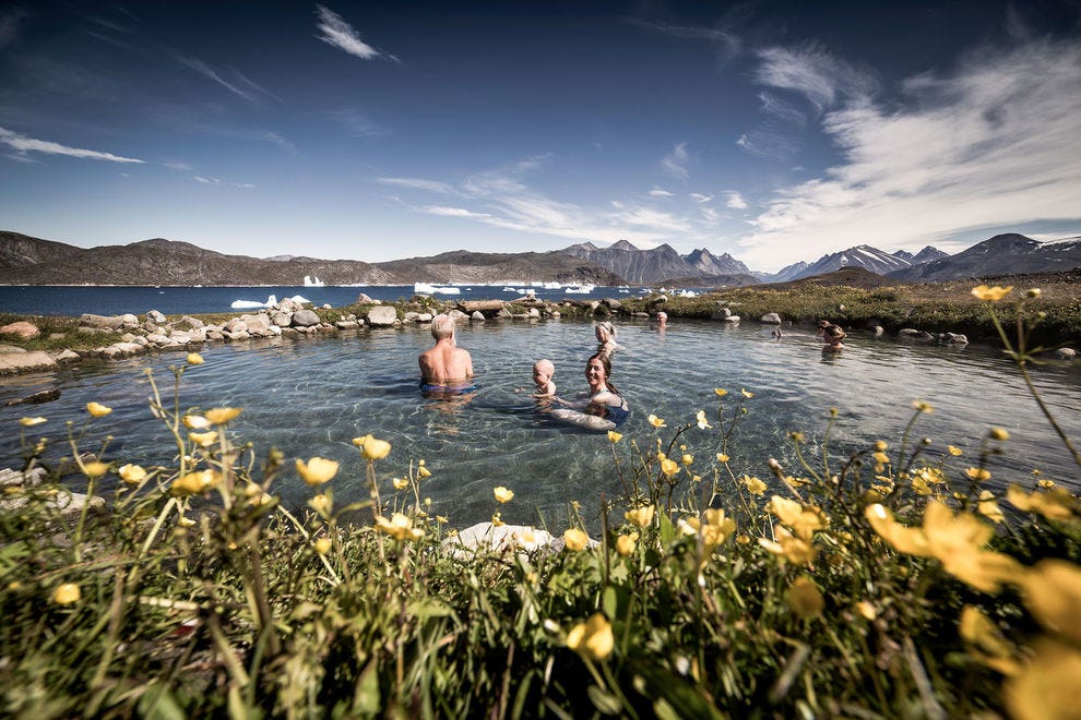 Sources chaudes d'Uunartoq dans le sud du Groenland