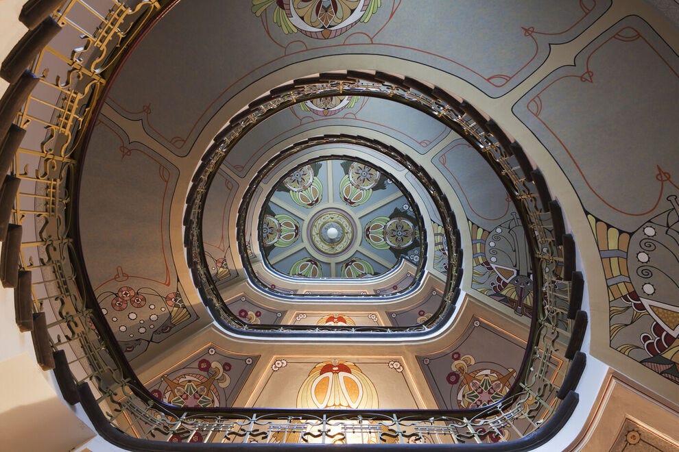 Staircase in Art Nouveau building
