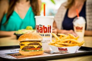 A Charburger with drinks and fries at Habit Burger