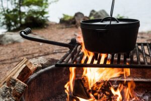 Cooking over a campfire