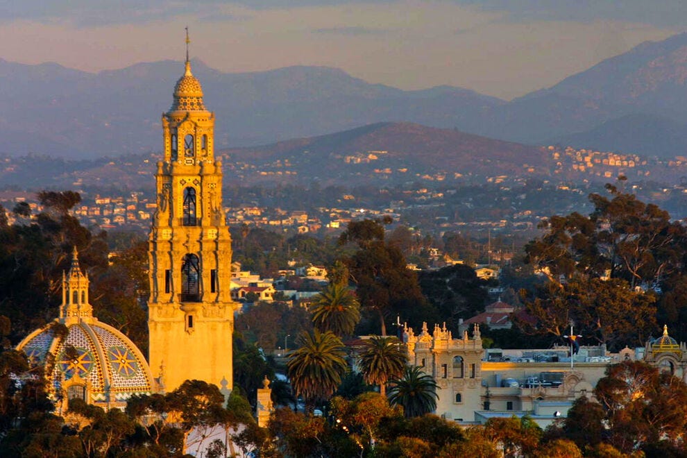 Vue sur la California Tower, Balboa Park San Diego