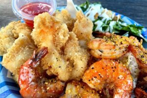 Coconut and lemon pepper shrimp at Big Wave