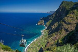 Scenic views from a cable car