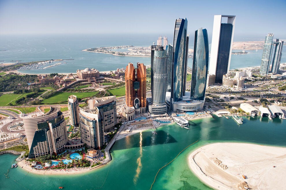 Vue aérienne d'Abu Dhabi